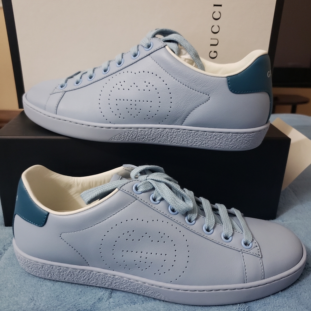 Gucci Interlocking G Perforated Ace Sneakers, 7.5, NIB